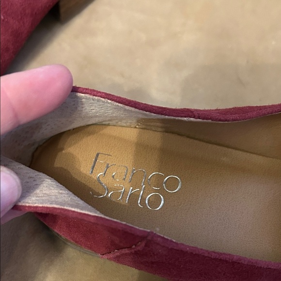 Suede Bow Loafers in Burgundy - Picture 6 of 8